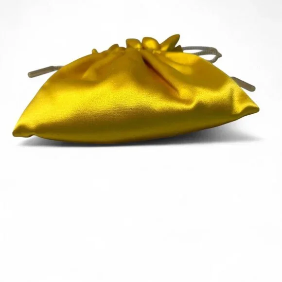 Zimmermann Women's Gathered Satin Pouch - Sunflower Yellow/Gold NWT